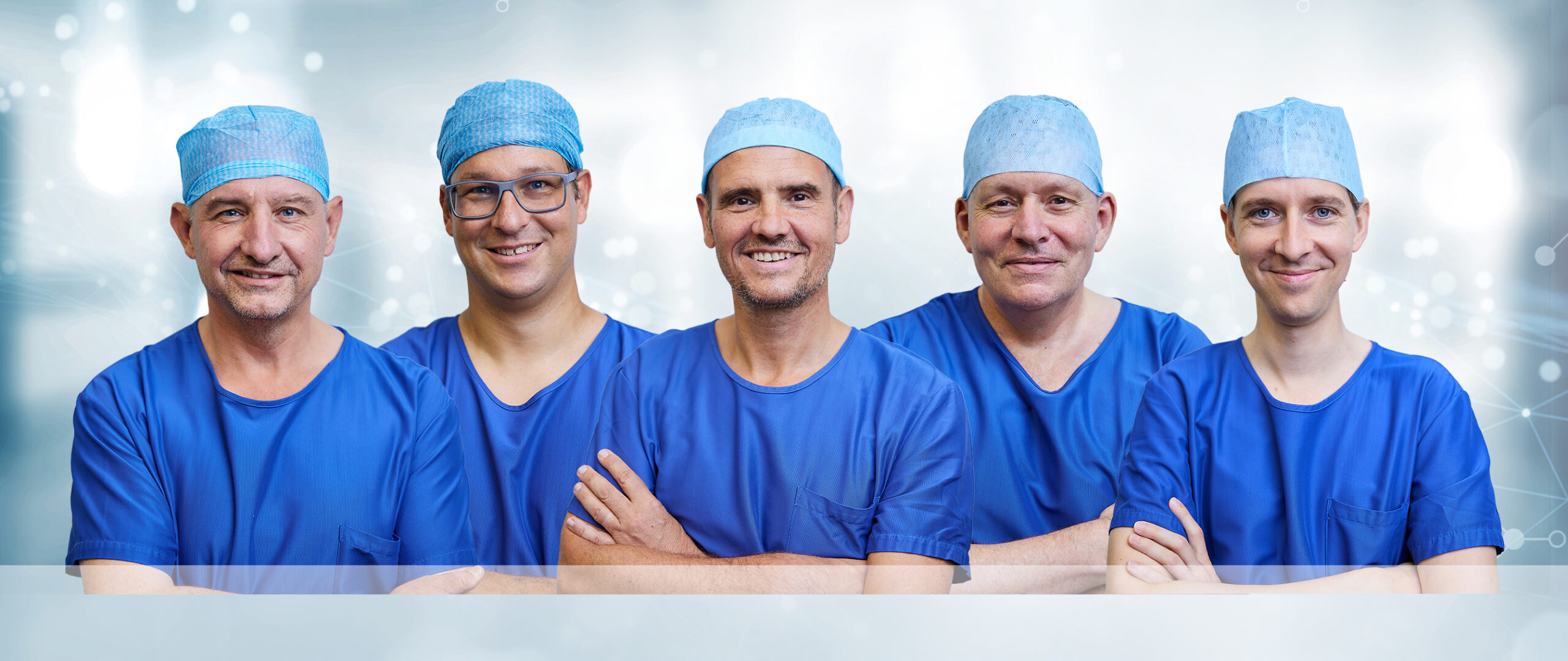 Ärzte von Links nach Rechts: André Witschi, Christof Buser, Christof Zöllner, Markus Wagner, David Schrembs